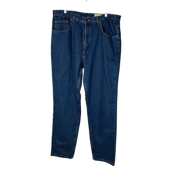 Eddie Bauer Mens 38x34 Relaxed Athletic Fit Straight Leg Jeans 100% Cotton Dark - Picture 4 of 8